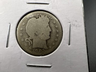 1905 S 25c Barber Silver Quarter Coin AG Circulated SKU#A