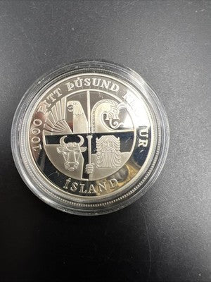 2000 Leif Erikson Commemorative Silver Dollar Coin Gem Proof in Used Capsule