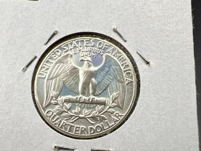 1964 25c Proof Washington Silver Quarter Coin Gem Proof Neat Toning - Blazer!