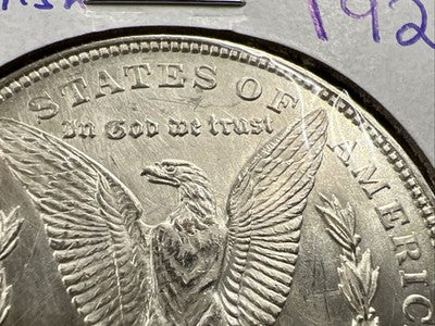 1921 P $1 Morgan Silver Dollar Coin Heavy Rev Die Polish Variety Vam CH BU UNC