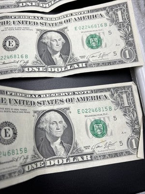 8 Consecutive 1974 $1 FRN Federal Reserve Notes CH VF Very Fine Circ #15