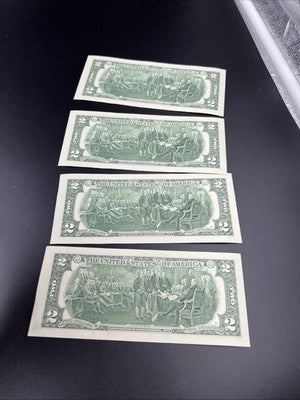 Lot of 4 Same Block 2013 $2 CH AU FRN Federal Reserve Notes Fancy Serial #900