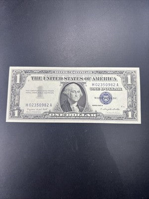 1957 A $1 One Dollar United States Silver Certificate Blue Seal Choice UNC #982