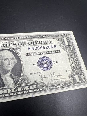 1935 D $1 Narrow Margin One Dollar Silver Certificate CH XF / AU #288