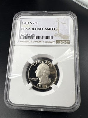 1983 S 25c Washington Proof Copper Nickel Clad Quarter Coin NGC PF69 UCAM #005