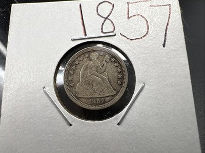 1857 10c Seated Liberty Dime Coin EF XF Extra Fine Circ