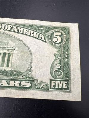 1934 D $5 US Silver Certificate VF Very Fine Circ Neat Serial Number