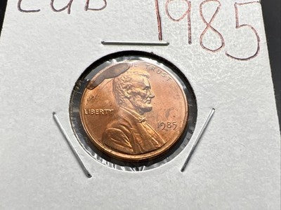 1985 P 1c Lincoln Memorial 1c Penny Coin Major Die Cud Error CH/Gem BU UNC sku#1