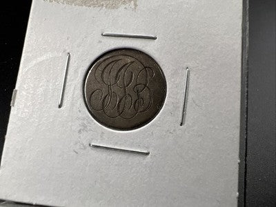 Monogram Love Token on 1908 10c Barber Dime Very Circ Damage Obverse