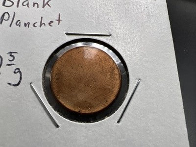 2.5 Gram Copper Plated Zinc US Lincoln Small Cent Blank Planchet Error UNC #A1