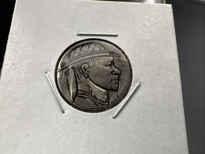 Hobo Buffalo Nickel Coin Modern Carving SKU#C3