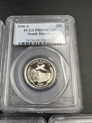 2006 S Complete 5 Coin CLAD Proof Quarter Set PCGS Graded PR69 DCAM
