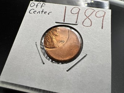 1989 1c Lincoln Memorial Cent Penny 50% Off Center BU UNC sk#3A