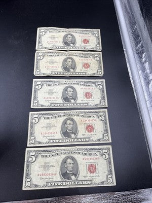 1963 $5 USN Very Circ Five Dollar United States Notes #926