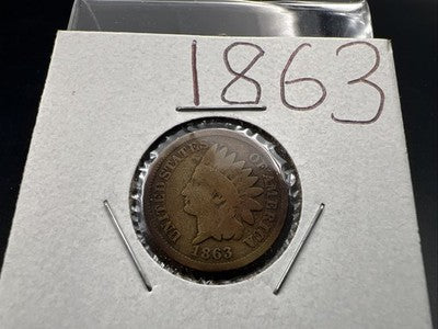 1863 1c Indian One Cent Coin Good / VG Circ SKU#A