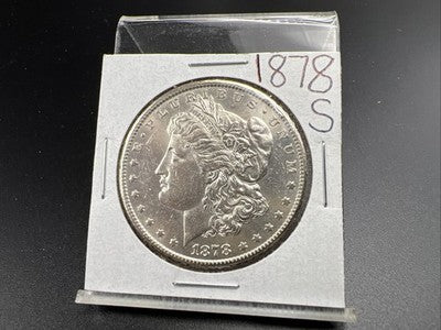 1878 S $1 Morgan Silver Dollar Coin AU Details Shiny Nice Look SK#A