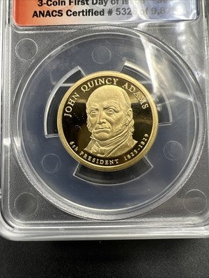 2008 S $1 John Quincy Adams PR69 DCAM Presidential Dollar Coin ANACS #26