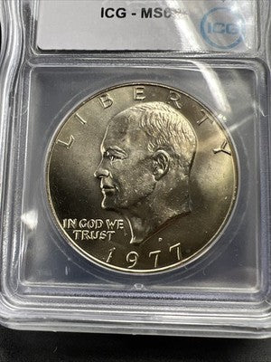 1977 D $1 Ike Eisenhower Clad Copper Nickel Dollar Coin ICG MS67 #26