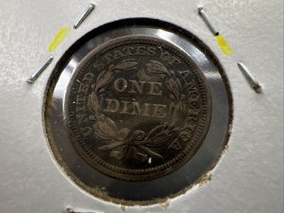 1857 10c Seated Liberty Silver Dime VF Very Fine Circ