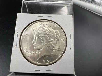 1922 P $1 Peace Silver Dollar Coin Laminated Planchet Error CH AU About UNC