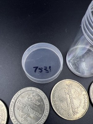 Lot of 21 $1 Casino Dollar Gaming Tokens Metal Circulated Conditions SKU#7531