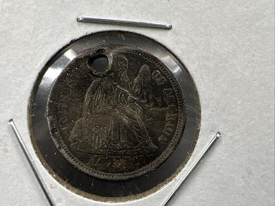 10c Seated Liberty Dime VF Details Graffiti "Minnie" Engraved