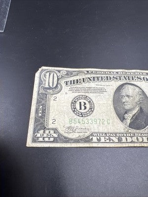 1934 A $10 FRN Ten Dollar Federal Reserve Note New York District VG Circ #72