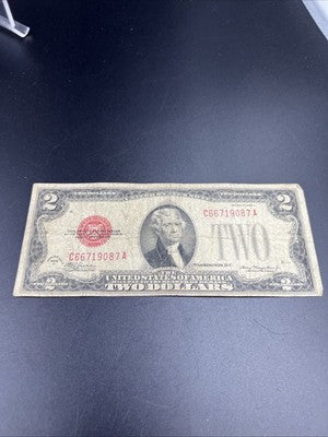 1928 G $2 Two Dollar USN Red Seal G / VG Circ #087