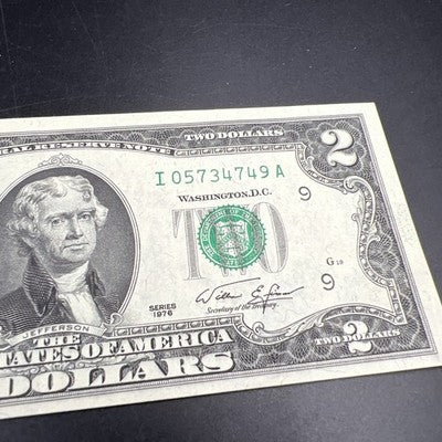 1976 $2 Two Dollar FRN Federal Reserve Note District I Uncirculated #749