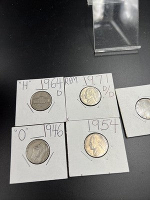 Jefferson Nickel Collector's Lot 1971 D/D RPM 5c UNC 1964 1946 circ stamped ++