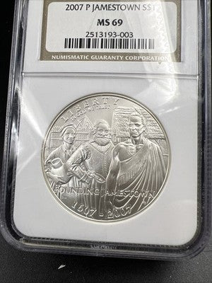 2007 P Jamestown Commemorative 90% Silver Dollar NGC MS69 #003