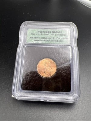 ICG Intercept Shield Sample Slab 2000 D 1c Lincoln Cent Toned in Holder