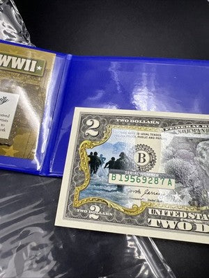WW2 DDay Colorized 2017 A 2 Two Dollar Federal Reserve Note Unc #87