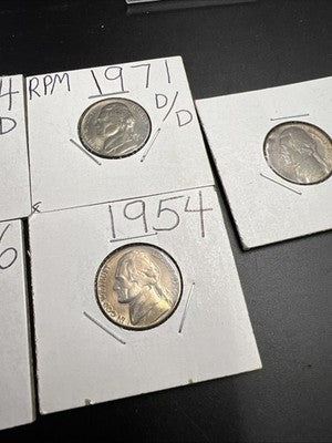 Jefferson Nickel Collector's Lot 1971 D/D RPM 5c UNC 1964 1946 circ stamped ++