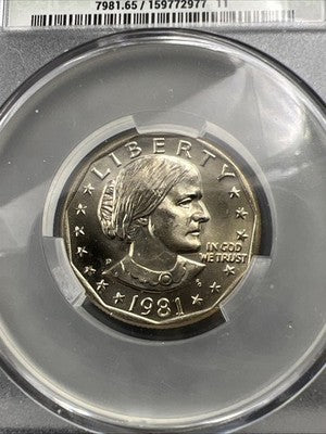 1981 D $1 SBA Susan B Anthony Dollar Coin CAC MS65 Gem BU #11
