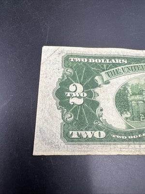 1928 D $2 USN United States Note Red Seal Bill Choice VG Very Good Circ #980