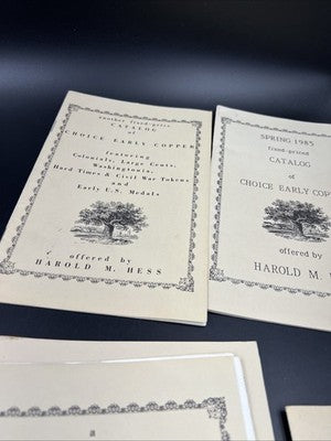 Lot of 6 Vintage Harold Mess Early Copper & Token Catalogs early 1980s