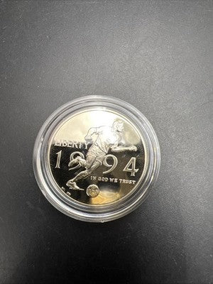 1994 FIFA World Cup Soccer Proof Commemorative Half Dollar Coin in Capsule #a