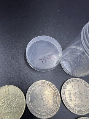 Lot of 20 $1 Casino Dollar Gaming Tokens Metal Circulated Conditions SKU#7548