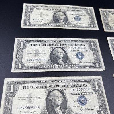 Lot of 10 1957 1935 $1 One Dollar Silver Certificates VG + Circulated #364