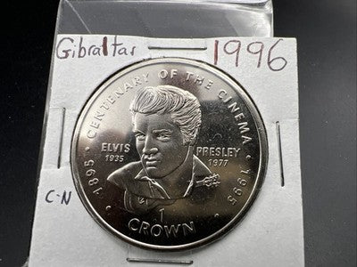 1996 Gibraltar 1 Crown Elvis Presley CH UNC Centenary of the Cinema SKU#B