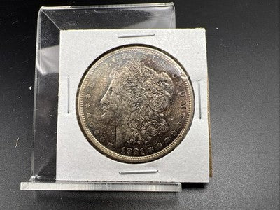 1921 $1 Morgan Silver Dollar Coin CH AU About UNC PQ Toning Toner Obverse SK#a