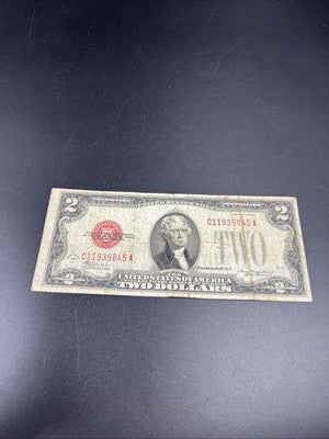 1928 D Mule $2 Two Dollar Bill USN United States Note VG Circ #845