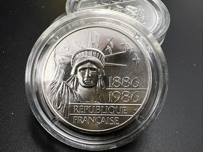 1986 France Piedfort 100 Francs Silver Statue of Liberty Coin