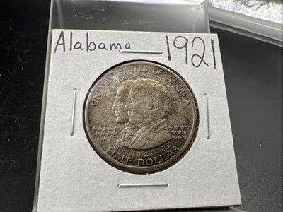 1921 50c Alabama Classic Commemorative Silver Half Dollar Coin XF EF Extra Fine