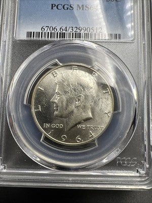 1964 P 50c Kennedy Silver Half Dollar Coin PCGS MS64 CH BU Certified #512