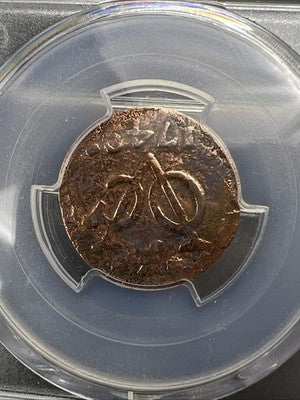 1789 VOC Netherlands East Indies Duit Holland Coin New York Penny PCGS Genuine B