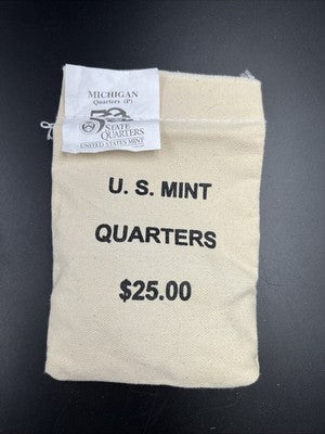 U.S. Mint Bag of 100 2004 P 25c Michigan State Statehood Quarters BU UNC