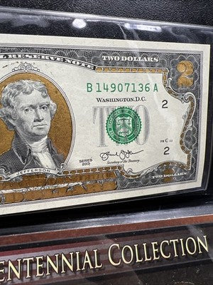 Bicentennial Enhanced Coin Collection 1976 25c 50c $1 Ike & 2013 $2 FRN Note