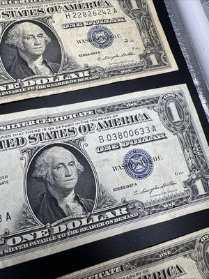 Lot of 16 1957 1935 $1 Dollar Silver Certificate Blue Seal Notes VG / F #42